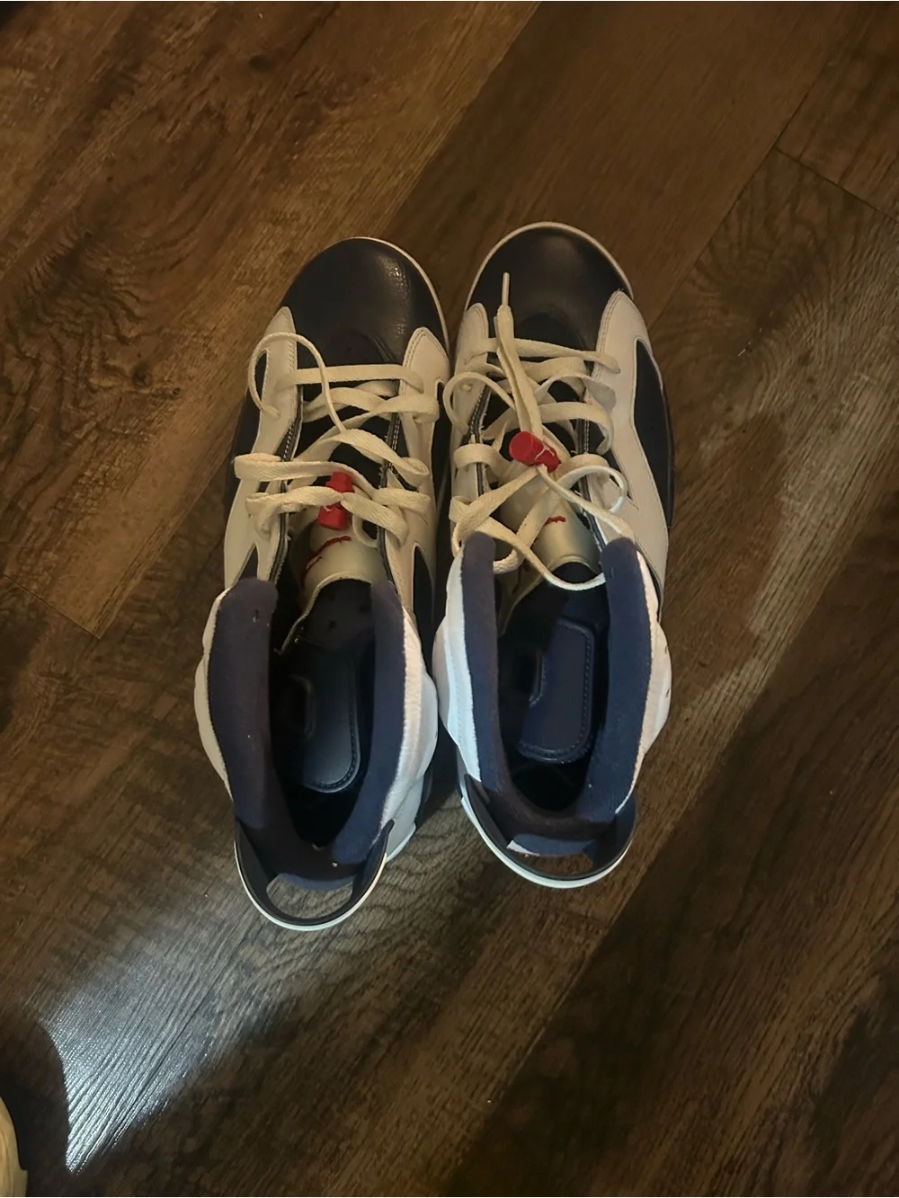Jordan Men’s Basketball Shoes White Navy Red Accents